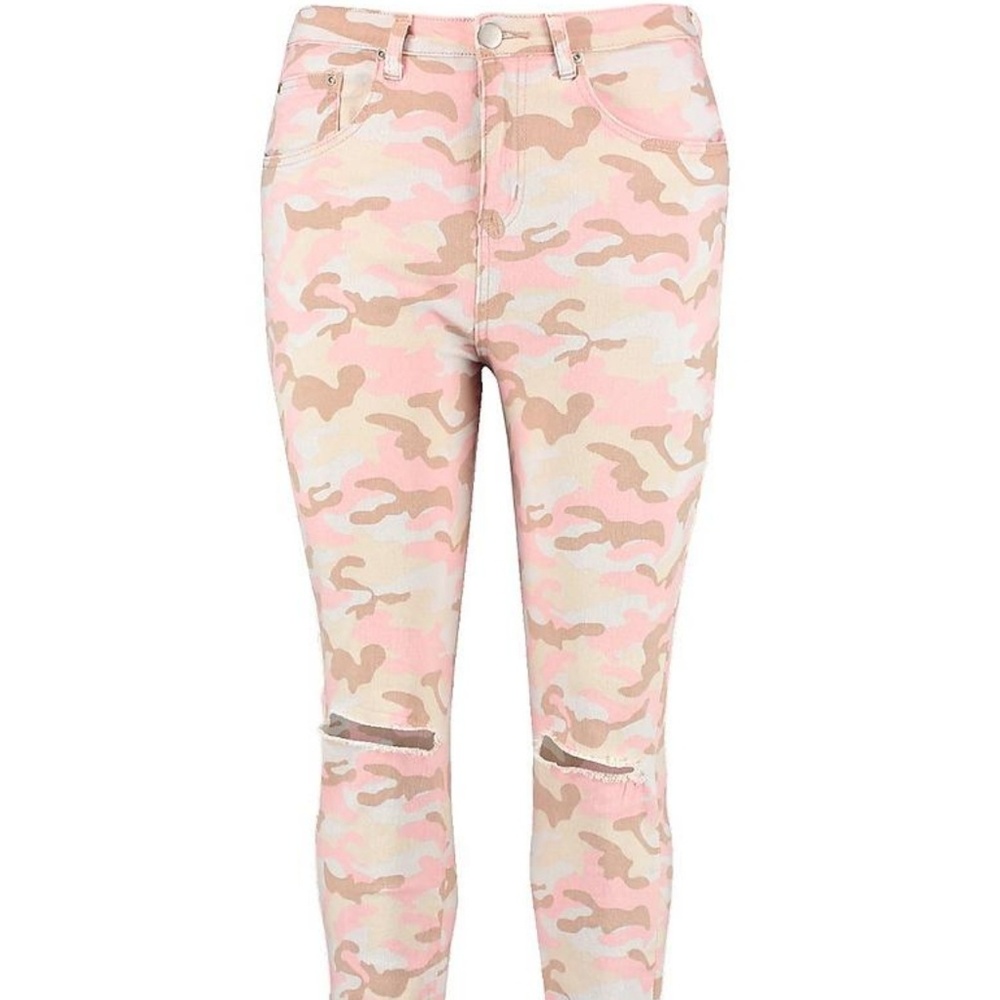 Camo Ripped Stretch Skinny Jean
